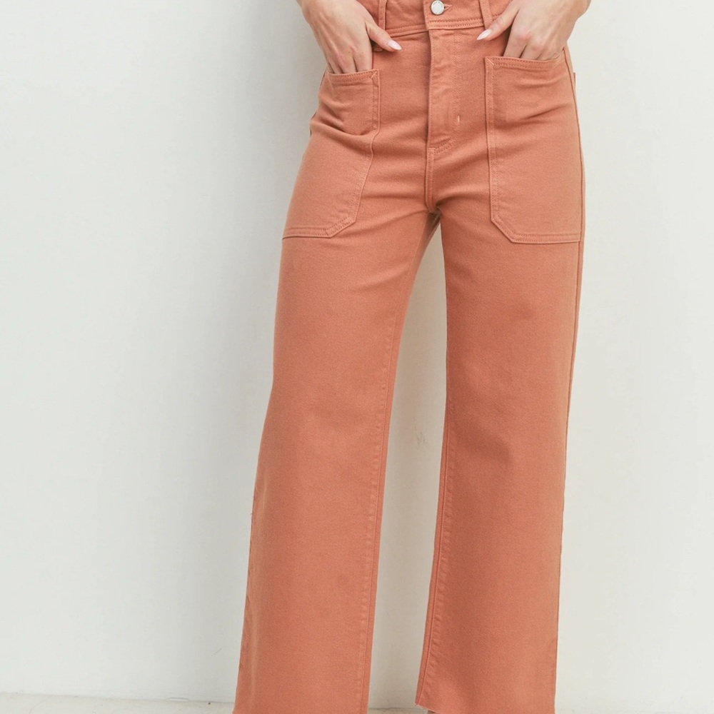 Just Black Denim Nautical Wide Leg Pant terra-cotta 25